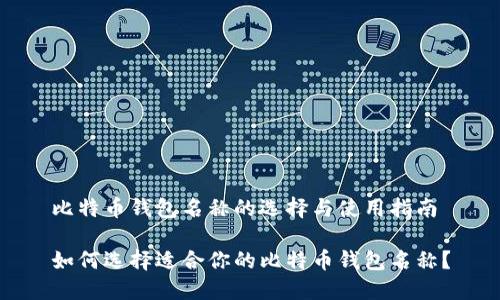 比特币钱包名称的选择与使用指南

如何选择适合你的比特币钱包名称？