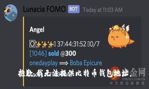 抱歉，我无法提供比特币钱包地址。